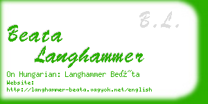 beata langhammer business card